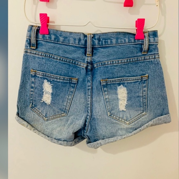 Distressed Mid Rise Denim Shorts - Picture 4 of 5